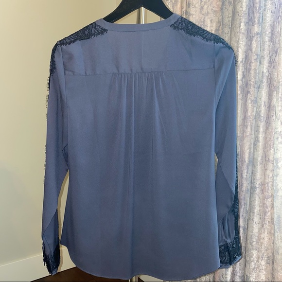 Ann Taylor PETITE Lace Trim Blouse - Picture 3 of 7